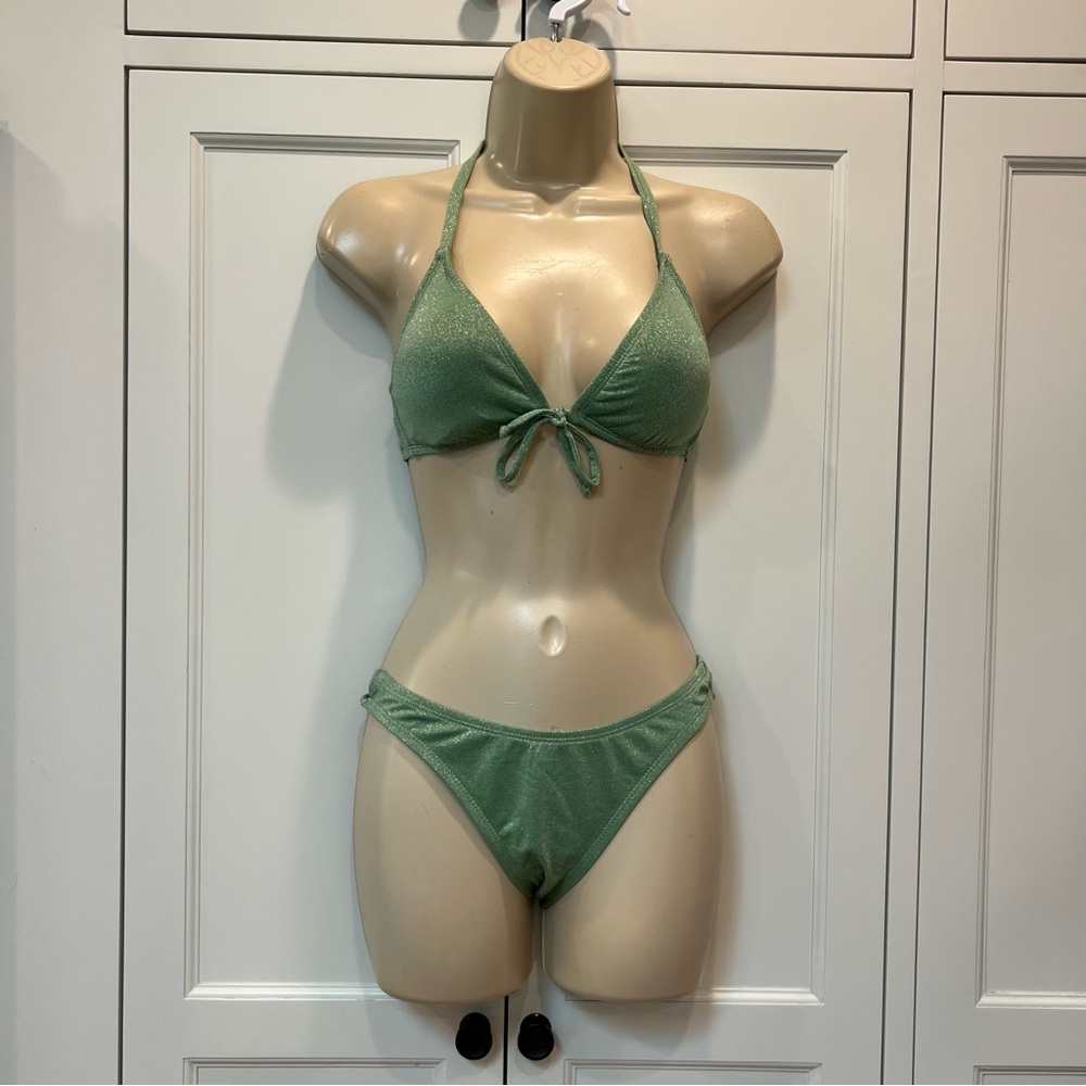 Kona Sol Green Shimmery Bikini